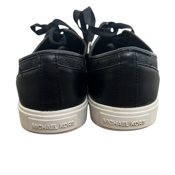 Michael Kors Sneakers Woman’s Size 6.5 Black Logo Lace Up Designer Casual - Picture 4 of 9
